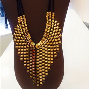 Gold Tone Aztec Necklace